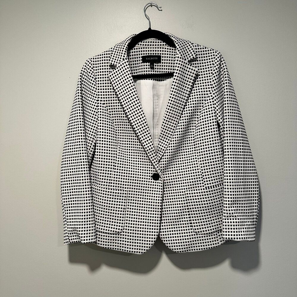 Talbots Checked Single Button Blazer - M - image 2